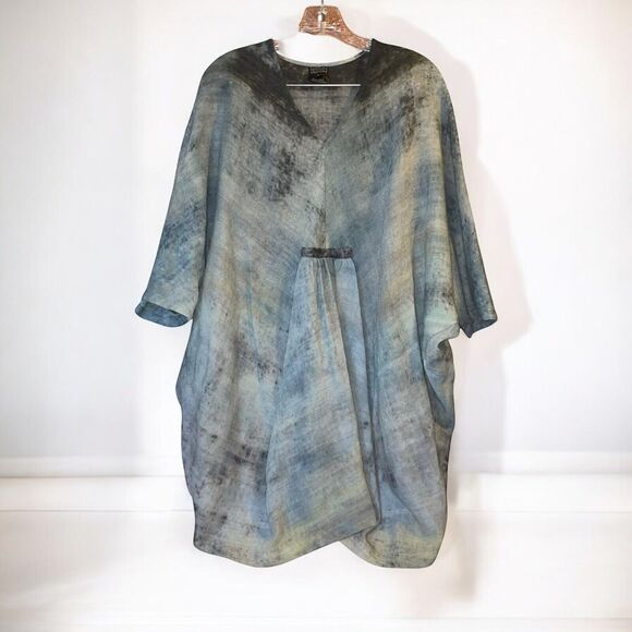 Neeru Kumar Tops - Neeru Kumar M Artist Lagenlook Handwoven Dyed Wool Tunic Dolman Sleeve Top